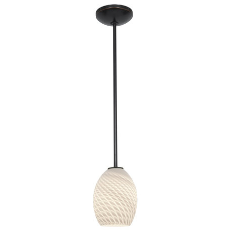 Access Lighting Brandy FireBird Pendant 28023-1R-ORB/WHTFB, Oil Rubbed Bronze