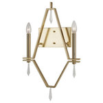 Forte - Forte 5143-02-12 Robin, 2 Light ADA Wall Sconce - The Nabla transitional sconce comes in soft gold fRobin 2 Light ADA Wa Soft Gold *UL Approved: YES Energy Star Qualified: n/a ADA Certified: YES  *Number of Lights: 2-*Wattage:60w Candelabra Base bulb(s) *Bulb Included:No *Bulb Type:Candelabra Base *Finish Type:Soft Gold