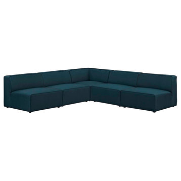 Modern Contemporary Urban Living Sectional Sofa Set, Blue