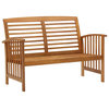 vidaXL Patio Furniture Set 4 Piece Bench Seat with Table Solid Acacia Wood