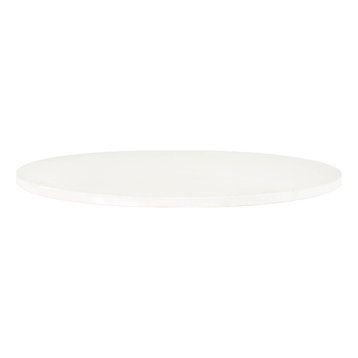 54" White Concrete Round Dining Table Top (Mix and Match)