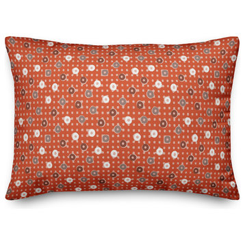 Dots and Plaid in Red Throw Pillow