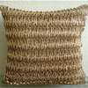 Gold N Copper Tan, 16"x16" Faux Leather Gold Copper Pillows Cover