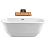 Streamline - 67" Streamline N-661-67FSWH-FM Soaking Freestanding Tub With Internal Drain - Accentuate your bathroom with this Streamline 67" ellipse shaped bathtub. Its white glossy finish and beveled base will give your bathroom a touch of modern luxury. This tub has an internal drain and can hold up to 89gallons of water. FREE Bamboo Bathtub Caddy Included in Purchase!