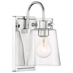 Designers Fountain - Designers Fountain D214M-1B-CH Inwood - 1 Light Wall Sconce - Shade Included: Yes  Dimable: YInwood 1 Light Wall  Chrome Clear GlassUL: Suitable for damp locations Energy Star Qualified: n/a ADA Certified: n/a  *Number of Lights: Lamp: 1-*Wattage:60w Medium Base bulb(s) *Bulb Included:No *Bulb Type:Medium Base *Finish Type:Chrome
