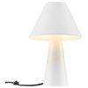 Modway Jovial Metal Mushroom Table Lamp with Swivel Shade in White