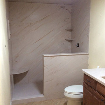 TerraStone, the no mold, no grout, no stain, easy to clean shower system.
