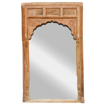 1800's Very Tall Raj Arch Indian Floor Mirror