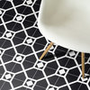 8"x8" Mogador Handmade Cement Tile, Black/White, Set of 12