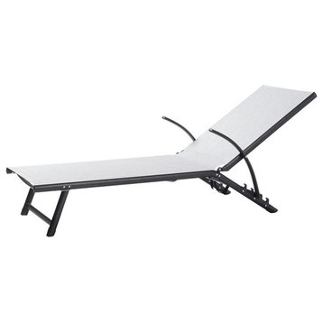 Alfresco Home Oceanview Adjustable Patio Chaise Lounge in Soho Black