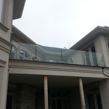 Glass and stainless steel railings
