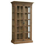 Riverside Furniture - Riverside Furniture Hawthorne Display Cabinet - The Hawthorne collection is the perfect mix of rustic juxtaposed with refinement. Constructed of either Cypress solid or Poplar solids and Poplar veneer in our warm Barnwood finish.