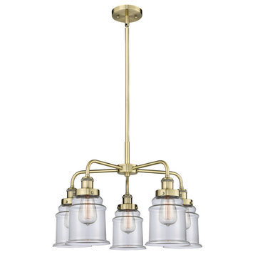 Innovations Canton 5 24" Chandelier Antique Brass
