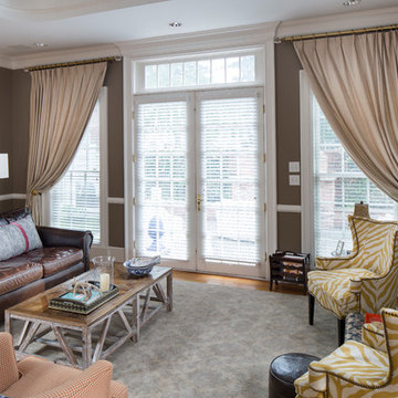 Tangerine Drapes with Custom Valence