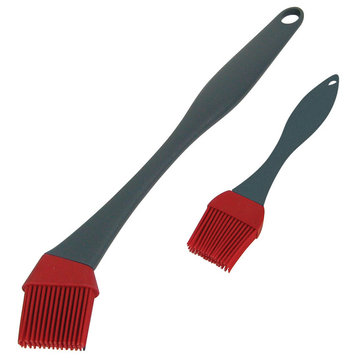 GrillPro Grey & Red Silicone Basting Brush Set 2-Piece Set
