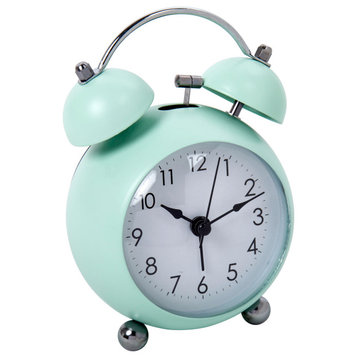 Classic Round Bell Alarm Clock, 3.5"x5.25", Mint
