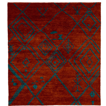Moorak A Wool Hand Knotted Tibetan Rug, 5'x8'