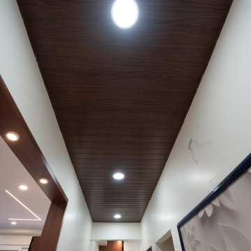 Modern Wood Plank Corridor Ceiling