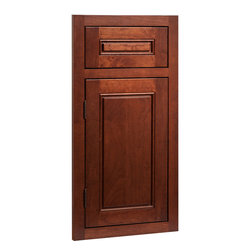 CliqStudios.com - Fairmont Cherry Russet Stained Wood Shaker Kitchen Cabinet Sample - Kitchen Cabinetry