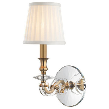 Hudson Valley Lapeer 1-Light Wall Sconce, Aged Brass