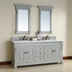 72 inch Urban Grey Double Bathroom Vanity Optional Countertops - Bathroom Vanities And Sink Consoles
