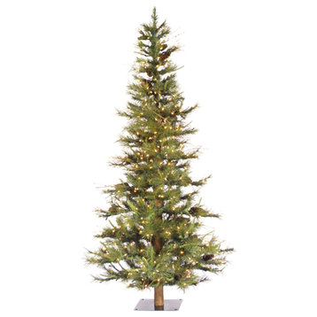 Vickerman Ashland Fir Tree With Pine Cones, 4', Clear Lights