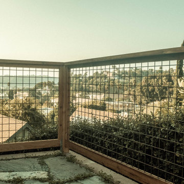 Curvy Vertical Slats and Hogwire Fence with a View