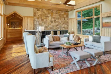Example of a mountain style living room design in Other