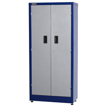 2-Door 66" Tall Storage Cabinet, Blue and Gray