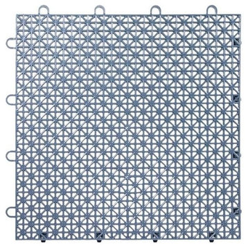 Quix 12" x 12" Interlocking Floor Tiles, 9 Pack, Steel Blue