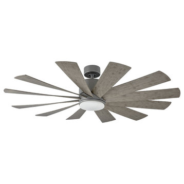 Windflower 60" 12 Blade Indoor/Outdoor Smart Ceiling Fan, 6 Speed DC Motor