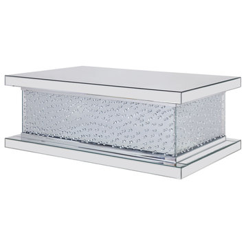 Acme Coffee Table With Mirrored And Faux Crystals Finish 81410