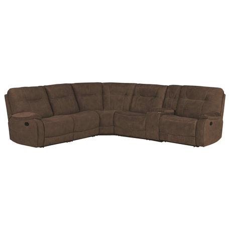 Parker Living Cooper 6 Piece Modular Manual Reclining Sectional, Shadow Brown