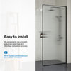 OVE Decors Della 36" Fluted Shower Walk-In Panel Clear Fluted Black