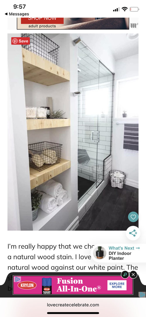 Height and spacing of open shelf ???linen closet??? in main bath