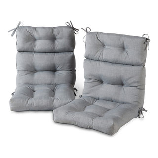 Outdoor High Back Chair Cushion (Set of 2), Heather Gray - Transitional - Outdoor  Cushions And Pillows - by GREENDALE HOME FASHIONS | Houzz