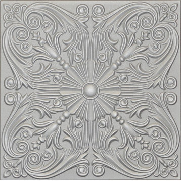 20"x20" R39 Styrofoam Ceiling Tile, Silver