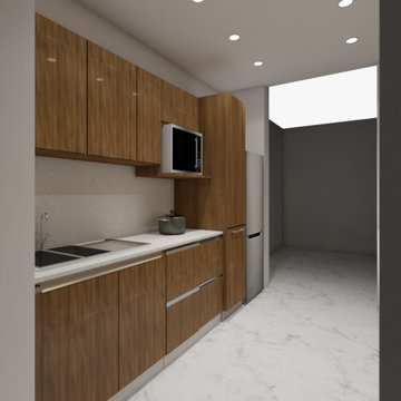 Wooden Parallel Modular Kitchen