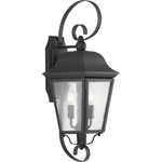 Progress Lighting - Kiawah 2-Light Med Wall Lantern - Enjoy the updated classic styling for a variety of outdoor applications in the Kiawah collection. Seeded glass panels and traditional detailing combine to create a soft and updated lantern design. Hinged door for easy relamping is available for post, hanging and medium, large and extra large wall lanterns. The small wall lantern is open on bottom to easily access the lamp.