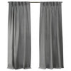 Loha Linen Pinch Pleat Window Curtain Panel Pair, 27x84, Dove Gray