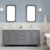 72" Wide Cashmere Gray Double Sink Quartz Carrara Bathroom Vanity