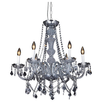 Princeton 6 Light Down Chandelier With Chrome Finish