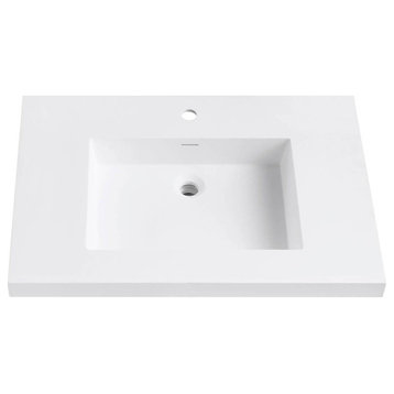 Versastone 31" Solid Surface Vanity Top With Integrated Bowl, Matte Finish