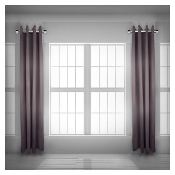 1.5" dia. Side Curtain Rod 12-20" Long, Set of 2, Satin Nickel