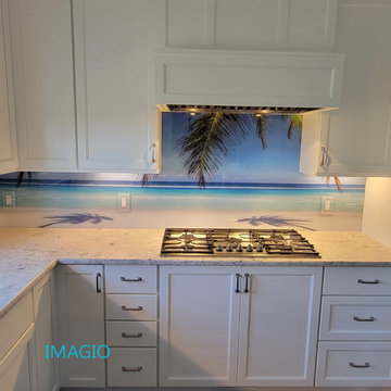 IMAGIO Mountains & Tropics Custom Solid Glass Kitchen Backsplash