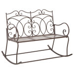 vidaXL - vidaXL Garden Bench 40.9" Iron Antique Brown - vidaXL Garden Bench 40.9" Iron Antique BrownvidaXL Garden Bench 40.9" Iron Antique Brown - 45437, Our captivating, antique-style, as well as functional bench will definitely add a great elegance to your porch or backyard. Featuring an aesthetical and decorative look, this garden bench will be an absolute eye-catcher on your patio. Made of wrought iron, the metal chair combines durability with charm, and thus perfectly suitable for outdoor use. Additionally, the wide rocking seat will provide a comfortable seating experience for you. The bench is easy to assemble.