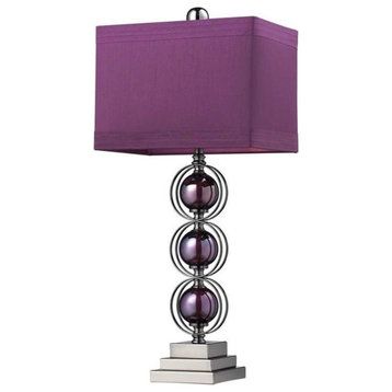 27" Alva Purple Table Lamp, Black Nickel