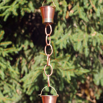 Pails Rain Chain - Brushed Copper by Good Directions