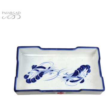 Chinese Handpainted Blue and White Porcelain Tray