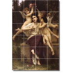 Picture-Tiles.com - William Bouguereau Angels Painting Ceramic Tile Mural #62, 48"x72" - Mural Title: Reve De Printemps